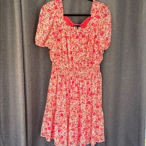 Taylor Red and White Puff Sleeve Sundress